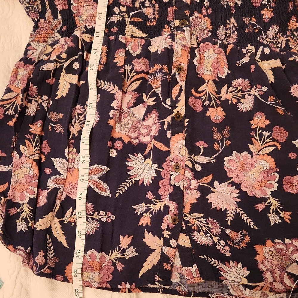 Knox Rose Navy, Pink & Cream Floral Blouse - Picture 6 of 8